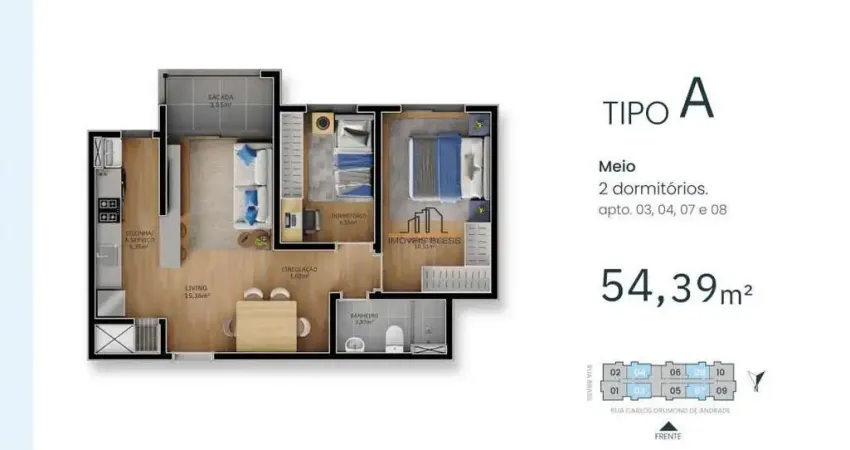 Apartamento com 2 quartos à venda no Centro, Canoas 