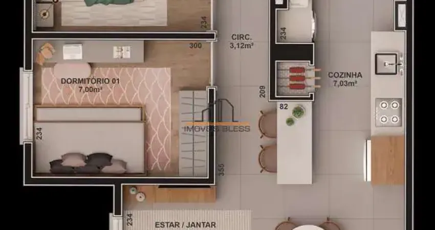 Apartamento com 2 quartos à venda na Avenida Orleaes, 515, Guarujá, Porto Alegre