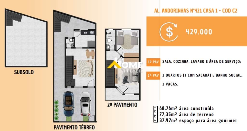 Casa à venda, 2 quartos, 1 vaga, Masterville - Sarzedo/MG