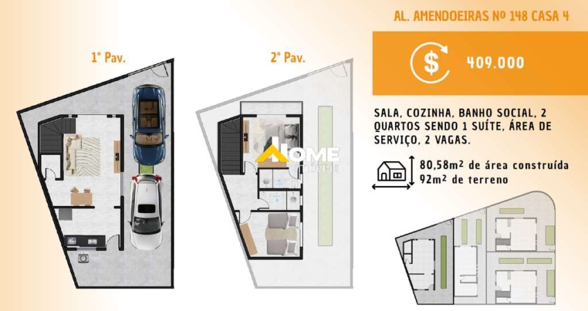 Casa à venda, 2 quartos, 2 vagas, Masterville - Sarzedo/MG