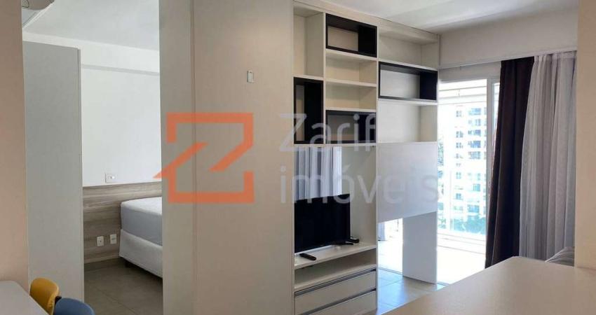 ALUGO BROOKFIELD HOME DESINGN, LINDO APTO DE 50 M², 1 DORMITÓRIO, 1 VAGA
