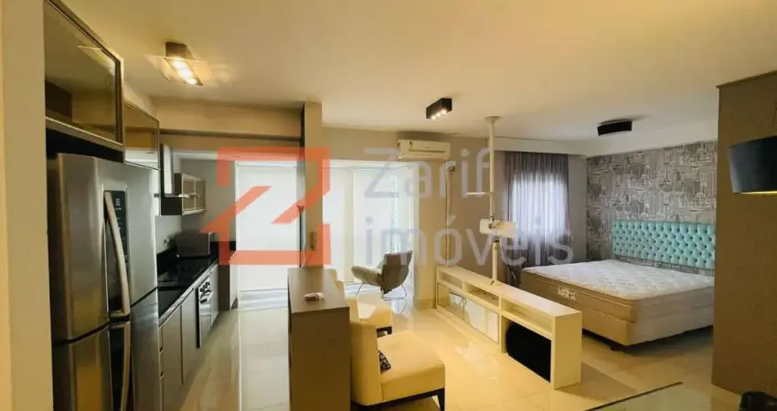 Alugo lindo studio 38, apto 38 m²,mobiliado,1 dormitório,1 vaga, 1 deposito