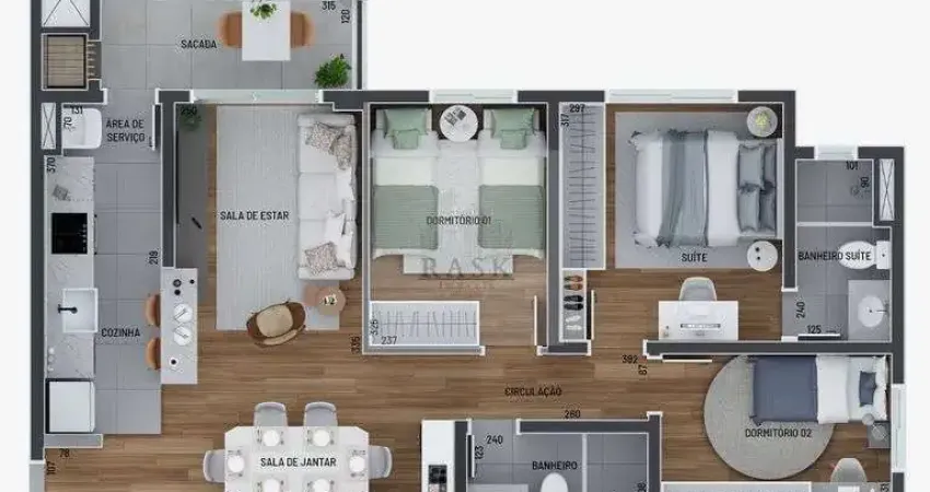 Apartamento à venda no bairro: Bairro Tingui, 3 quartos com suíte
