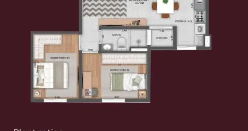 APARTAMENTO NA PLANTA COM 02 QUARTOS QUE SE ENQUADRA NO MINHA CADA MINHA VIDA, VINEA RESIDENCIAL.