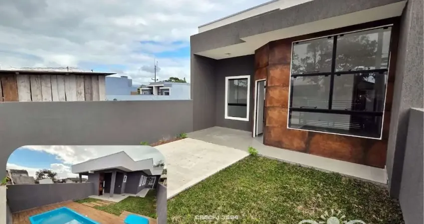 Residência nova com piscina e churrasqueira no balneário shangri-lá.