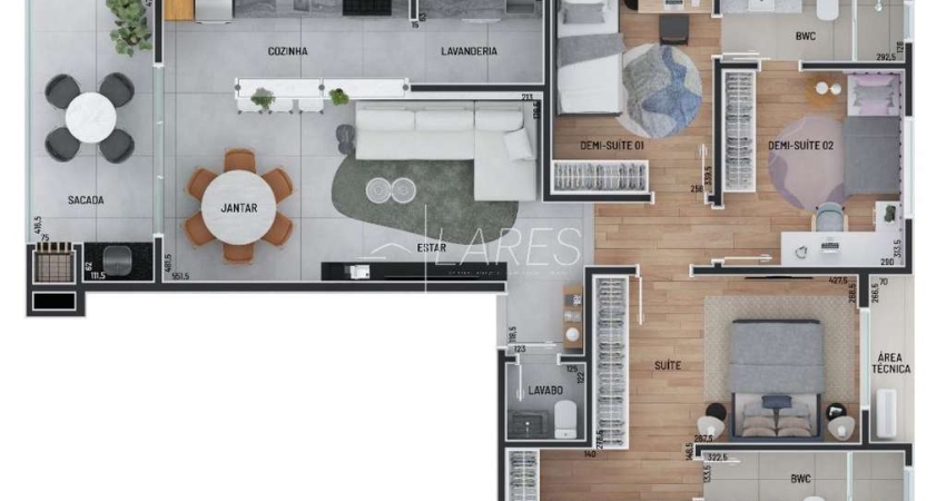 Apartamento com 100 m², 3 quartos sendo 1 suíte à venda no bairro Batel.