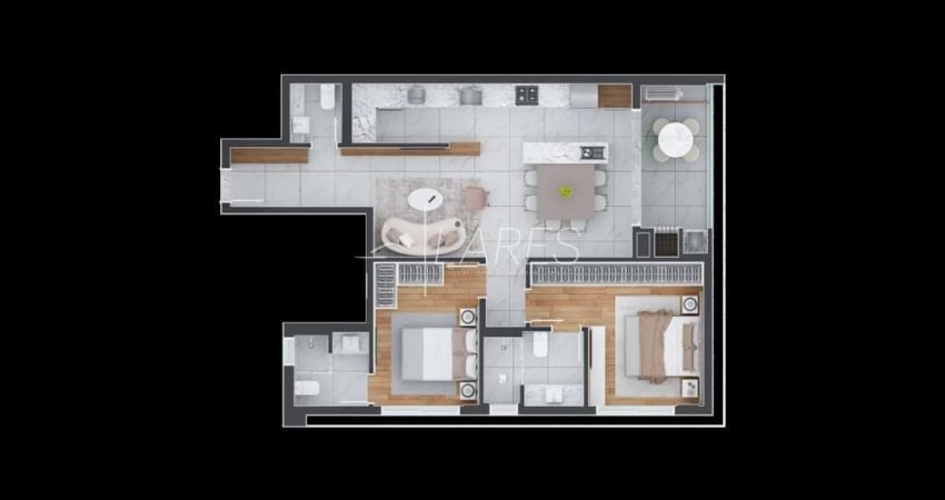 Apartamento com 92 m², 2 quartos sendo 2 suítes à venda no bairro Hugo Lange.