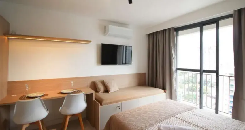 Studio mobiliado para locação com pacote completo na vila olímpia em são paulo