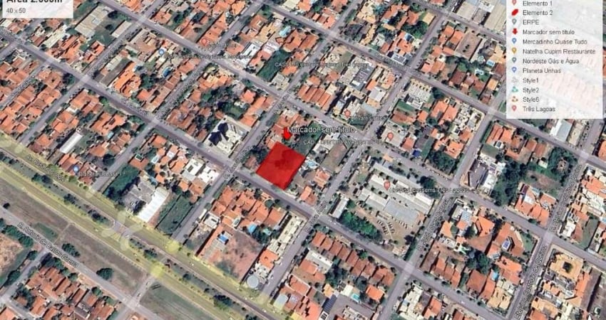 Área comercial de 2.000 m² no Colinos em Três Lagoas - MS
