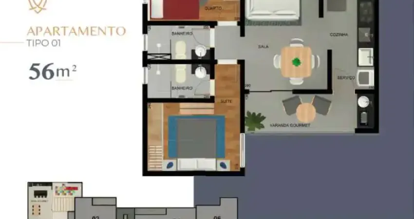 Apartamento Garden à venda no Versato com 2 quartos e 49m²