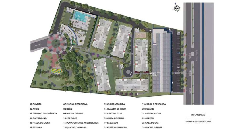 Apartamento à venda no Palm Springs  com 3 quartos e 73m²