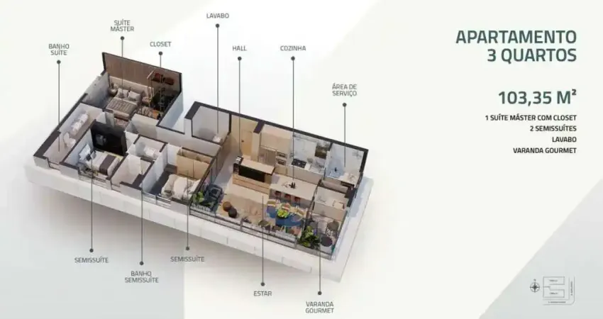 Apartamento à venda no Iconic com 3 quartos e 103m²