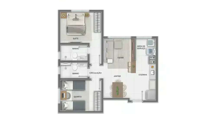 Apartamento à venda no Mirante Estoril - T2 com 2 quartos e 49m²