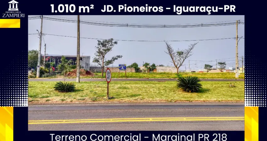 Terreno Comercial de 1.010m² com ótima localização em Iguaraçu, Paraná