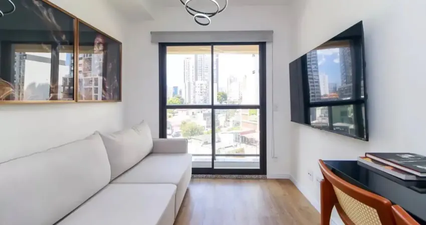 Aluga-se studio 32m2 mobiliado com vaga de garagem  - 100m metrô brooklin - pacote