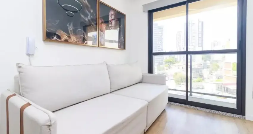 Aluga-se studio 32m2 mobiliado com vaga - 100m metrô brooklin - pacote