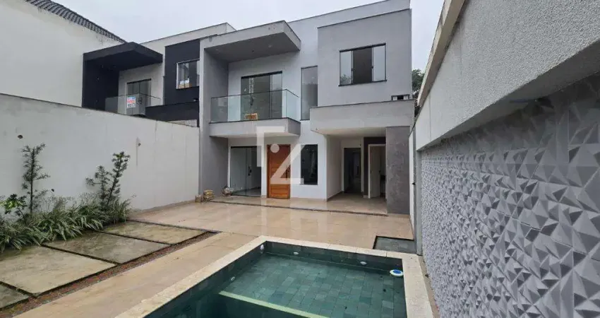 Casa à venda em rio de janeiro, jacarepaguá, com 5 suítes, com 180 m², vale do ipê