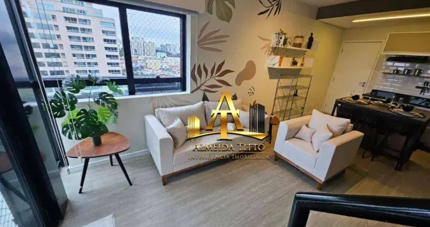 Apartamento com 1 dormitório para alugar, 57 m² por r$ 5.023,00/mês - edifício selenita - barueri/sp