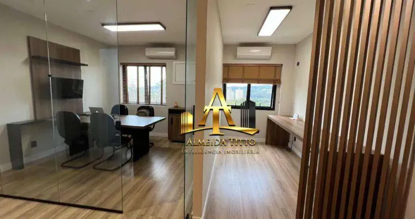 Excelente sala comercial mobiliada para locação no edifício metrópoles - alphaville - barueri -sp