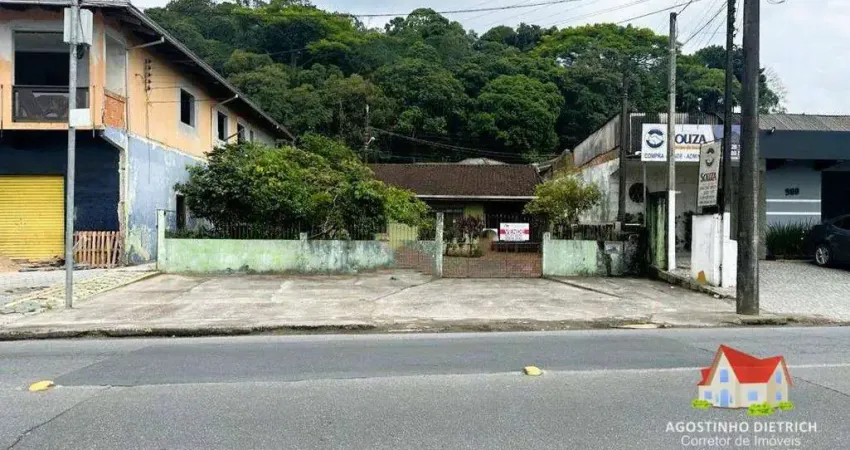 Terreno comercial c/ area total de 310,00 m2 + residencia em alvenaria no bairro iririu!