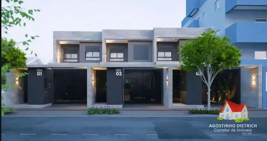 Sobrados Geminados C/Arquitetura Moderna C/03 Quartos C/Suite + 02 Vagas de Garagem + Espaco aos Fundos No Bairro Iririu!