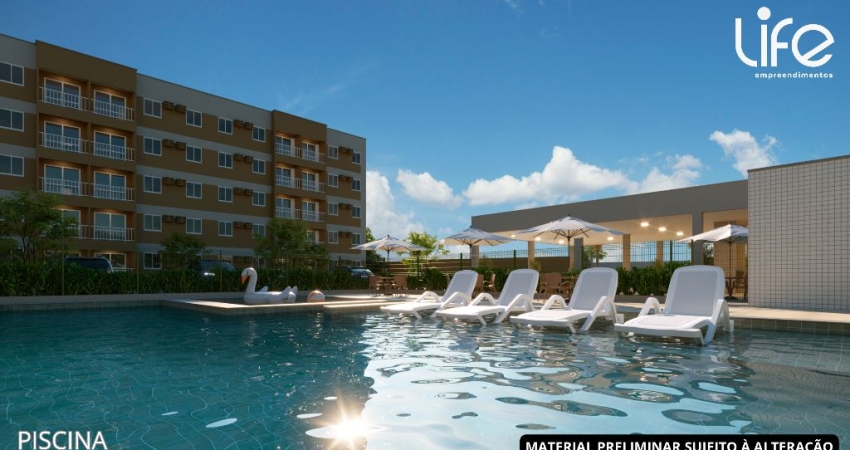 Apartamento com 2 quartos & varanda em dois carneiros