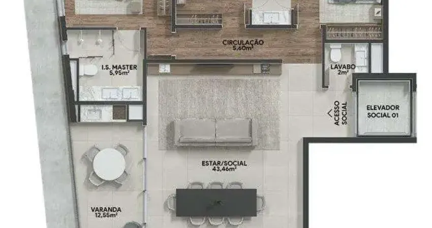 Apartamento com 3 dormitórios à venda, 140 m² por R$ 2.297.000,00 - Água Verde - Curitiba/PR