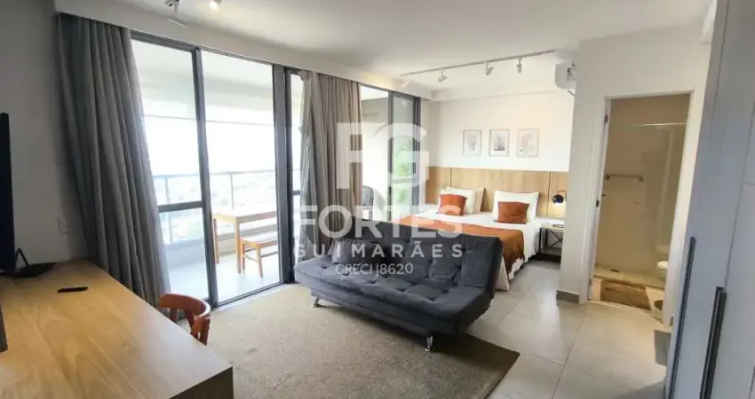 Apartamento Studio Mobiliado 50m² com 1 quarto suíte, armário e ar condicionado, ao lado do supermercado Assaí e próximo do Ribeirão Shopping;