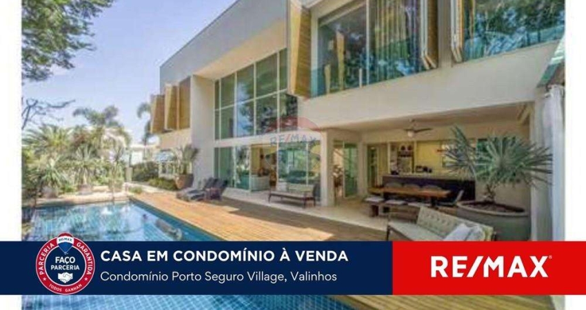 Casa à Venda no Porto Seguro Village - 4 suítes,  sala de ginástica, escritório, cinema, e piscina  - Valinhos