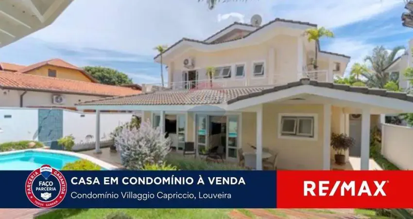 Vende-se casa com 3 suítes, escritório e piscina no Condomínio Villaggio Capriccio - Louveira.