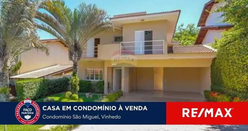 Casa à venda, 304m²,  Condomínio São Miguel - Pinheirinho, Vinhedo/SP. 3 suítes escritório.