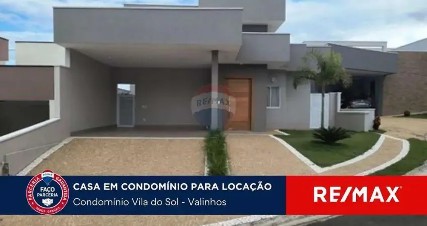 Casa para alugar, 187m² - R$ 9.900,00, Condomínio Vila do Sol, Valinhos/SP.