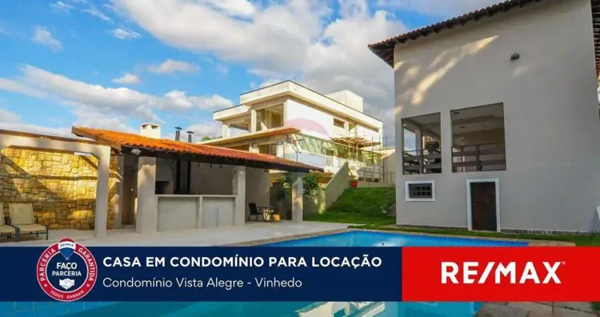 CASA COM 4 DORMITÓRIOS E EDÍCULA PARA LOCAÇÃO - CONDOMÍNIO VISTA ALEGRE - VINHEDO  - SP