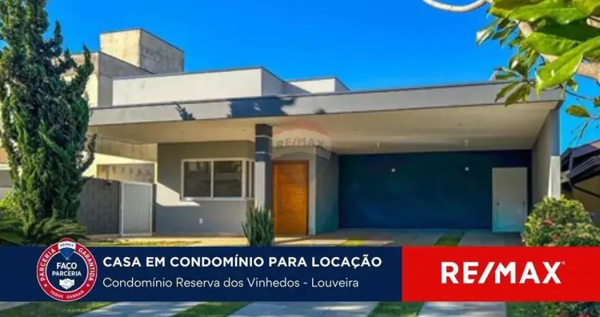 Casa térrea para locação no condomínio reserva dos vinhedos – louveira/sp