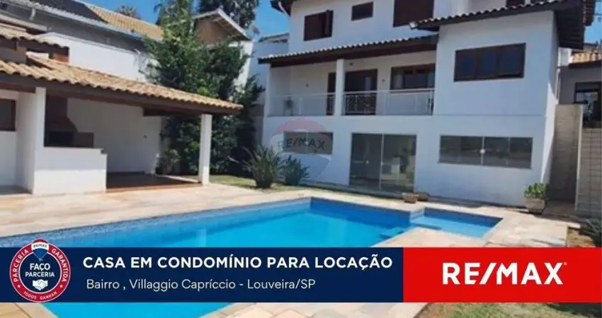 Casa para locação em louveira condominio villaggio capriccio