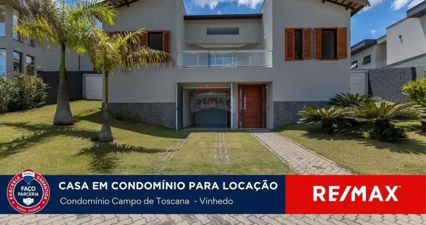 Casa para locação, 406m², campo de toscana, vinhedo-sp.  belíssima casa completa!