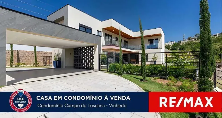 Casa a venda exclusiva com 4 suítes no campo de toscana, vinhedo | sauna e vista única para montanhas | próxima ao clube