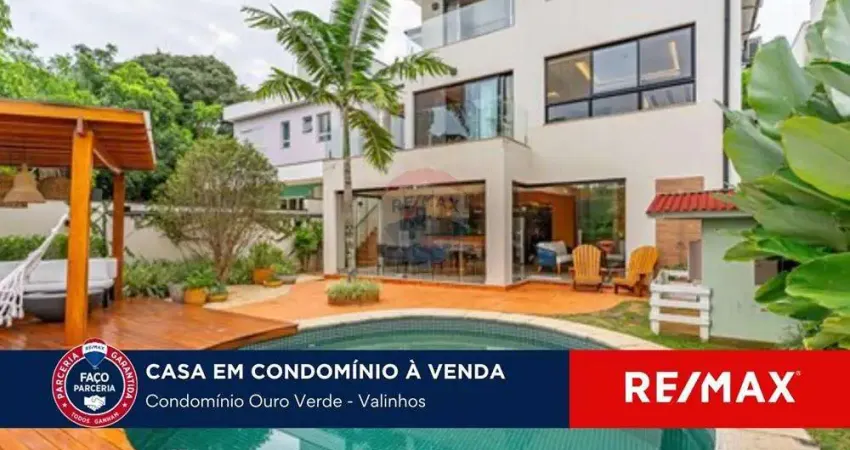 Vende-se casa com 5 suítes, escritório, gourmet completo - Condomínio Ouro Verde - Valinhos