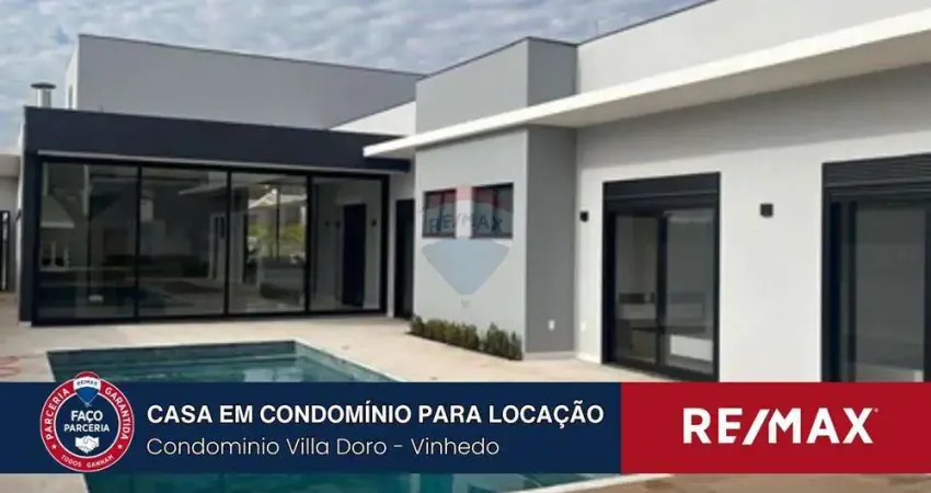 Casa térrea de alto padrão para alugar no condominio Villa D'oro - Vinhedo - SP