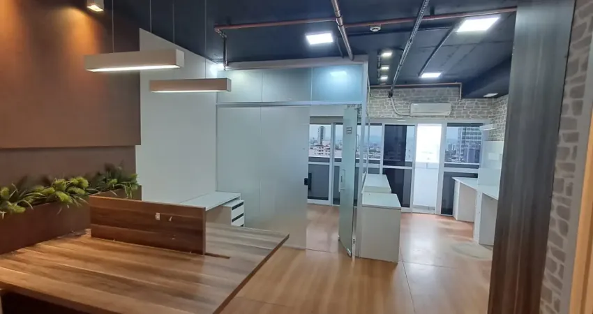 Escritório mobiliado com varanda para alugar 45m² vila matias, santos - sp