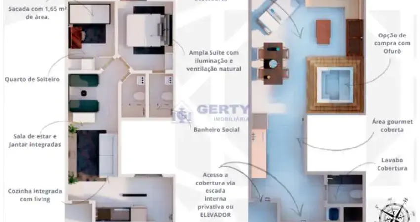 COBERTURA RESIDENCIAL PARA VENDA - 89,95 M²!! CAMPESTRE, SANTO ANDRÉ