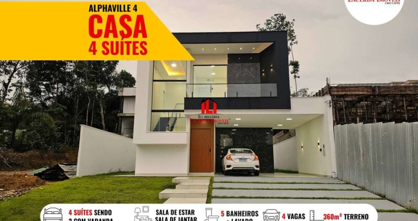 Casa em Condomínio para Venda em Manaus, Ponta Negra, 4 dormitórios, 4 suítes, 6 banheiros, 4 vagas