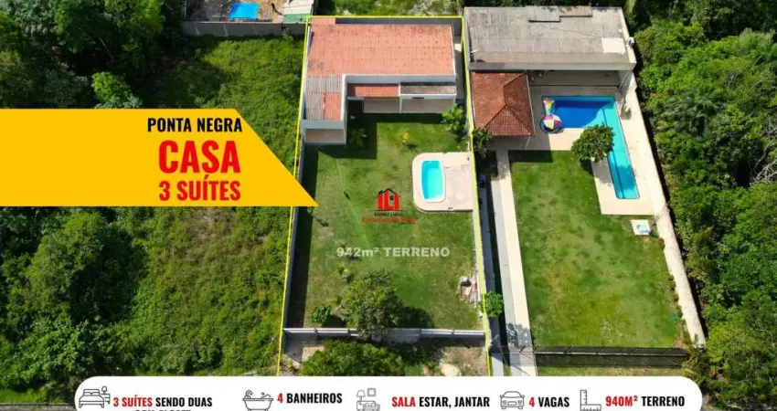 Casa em Condomínio para Venda em Manaus, Ponta Negra, 3 dormitórios, 3 suítes, 4 banheiros, 10 vagas