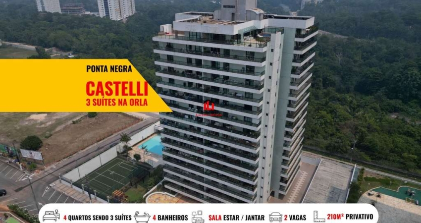 Apartamento para Locação em Manaus, Ponta Negra, 4 dormitórios, 3 suítes, 4 banheiros, 2 vagas