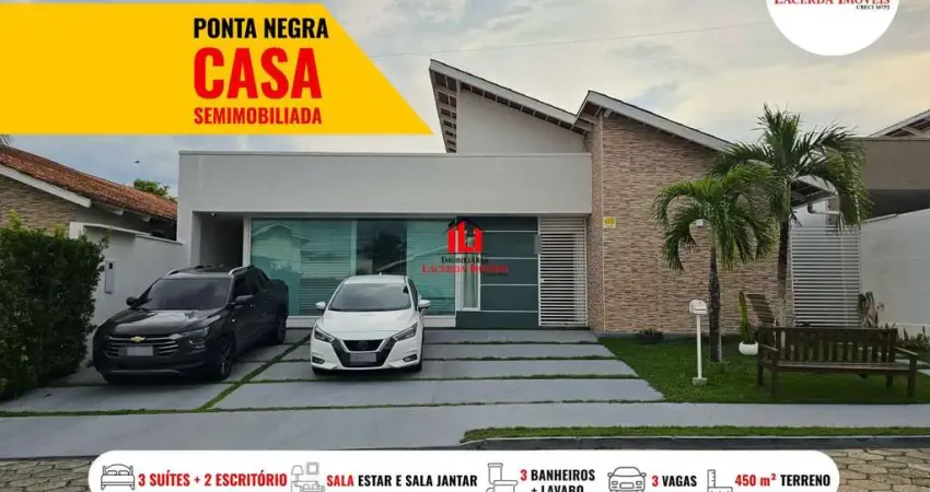 Casa em Condomínio para Venda em Manaus, Ponta Negra, 3 dormitórios, 1 suíte, 4 banheiros, 4 vagas