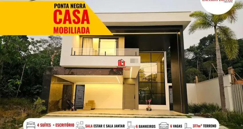 Casa em condomínio para venda em manaus, ponta negra, 4 dormitórios, 4 suítes, 4 banheiros, 5 vagas