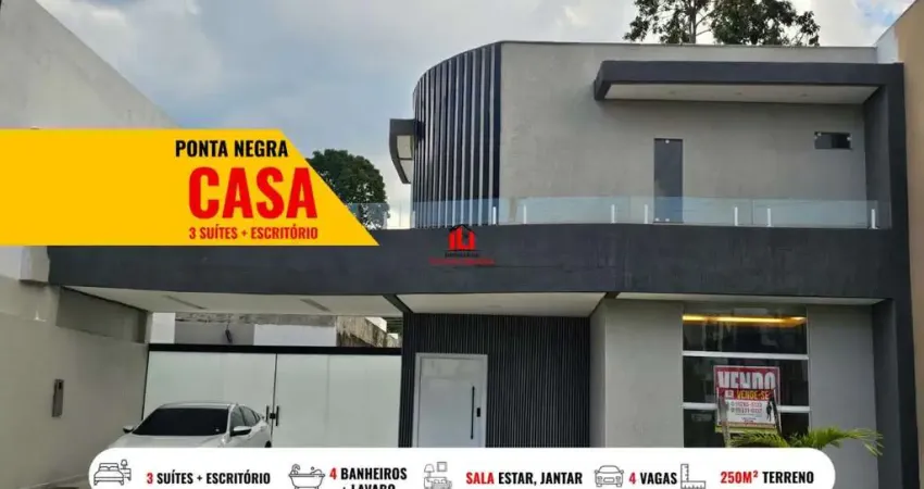 Casa em condomínio para venda em manaus, ponta negra, 3 dormitórios, 3 suítes, 4 banheiros, 4 vagas