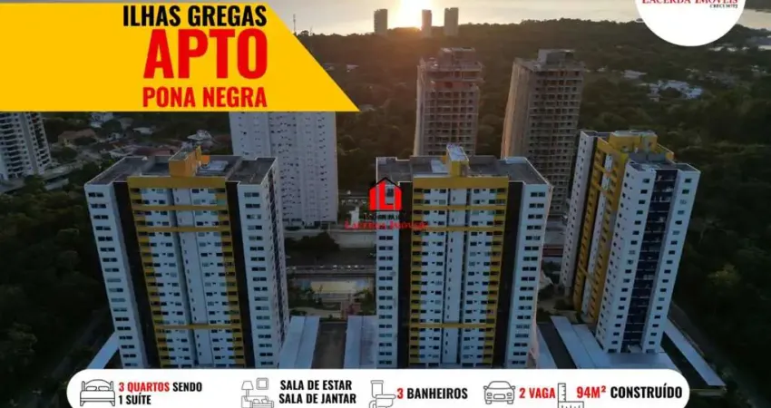 Apartamento para venda em manaus, ponta negra, 3 dormitórios, 2 suítes, 3 banheiros, 2 vagas
