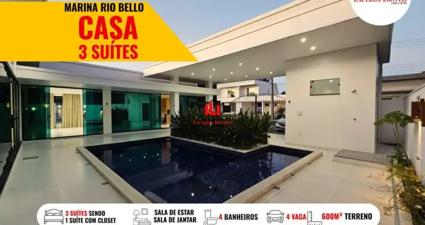 Casa em condomínio para venda em manaus, ponta negra, 3 dormitórios, 3 suítes, 4 banheiros, 4 vagas