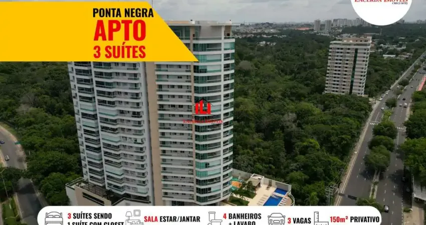 Apartamento para venda em manaus, tarumã, 3 dormitórios, 3 suítes, 4 banheiros, 3 vagas